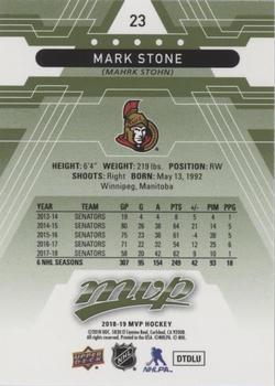 2018-19 Upper Deck MVP - Green Script #23 Mark Stone Back