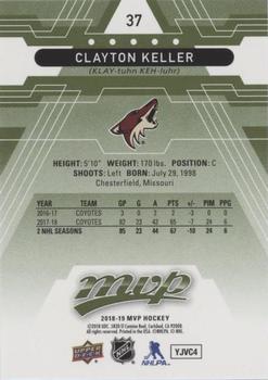 2018-19 Upper Deck MVP - Green Script #37 Clayton Keller Back