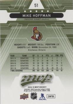 2018-19 Upper Deck MVP - Green Script #51 Mike Hoffman Back