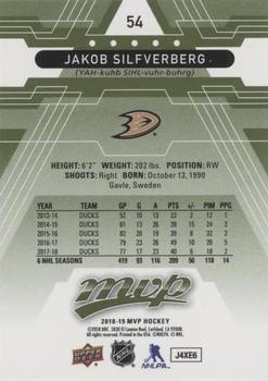 2018-19 Upper Deck MVP - Green Script #54 Jakob Silfverberg Back