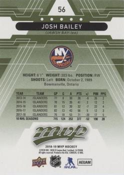 2018-19 Upper Deck MVP - Green Script #56 Josh Bailey Back