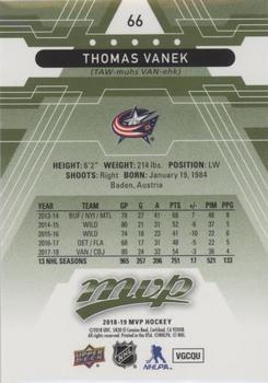 2018-19 Upper Deck MVP - Green Script #66 Thomas Vanek Back