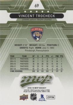 2018-19 Upper Deck MVP - Green Script #69 Vincent Trocheck Back