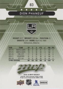 2018-19 Upper Deck MVP - Green Script #83 Dion Phaneuf Back
