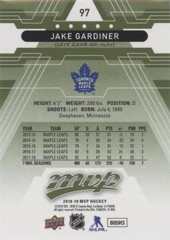 2018-19 Upper Deck MVP - Green Script #97 Jake Gardiner Back