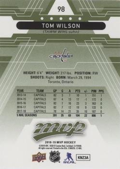 2018-19 Upper Deck MVP - Green Script #98 Tom Wilson Back