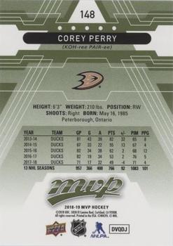 2018-19 Upper Deck MVP - Green Script #148 Corey Perry Back