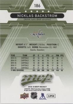 2018-19 Upper Deck MVP - Green Script #186 Nicklas Backstrom Back
