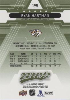 2018-19 Upper Deck MVP - Green Script #195 Ryan Hartman Back