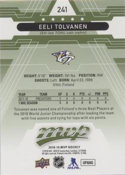 2018-19 Upper Deck MVP - Green Script #241 Eeli Tolvanen Back