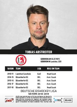 2018-19 Playercards Update (DEL) #460 Tobias Abstreiter Back
