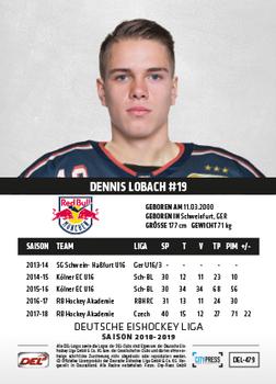 2018-19 Playercards Update (DEL) #479 Dennis Lobach Back