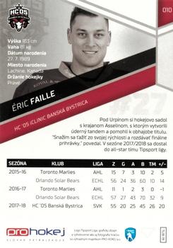 2018-19 SportZoo Tipsport Liga #010 Eric Faille Back