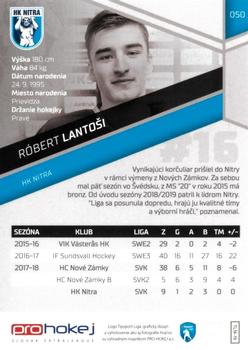 2018-19 SportZoo Tipsport Liga #050 Robert Lantosi Back