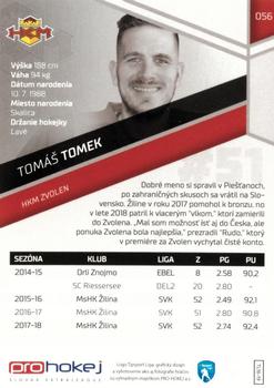 2018-19 SportZoo Tipsport Liga #056 Tomas Tomek Back