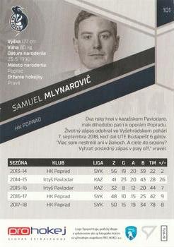 2018-19 SportZoo Tipsport Liga #101 Samuel Mlynarovic Back