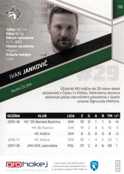 2018-19 SportZoo Tipsport Liga #116 Ivan Jankovic Back
