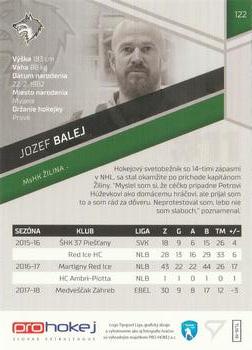 2018-19 SportZoo Tipsport Liga #122 Jozef Balej Back