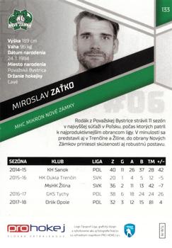 2018-19 SportZoo Tipsport Liga #133 Miroslav Zatko Back