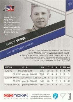 2018-19 SportZoo Tipsport Liga #157 Jakub Sukel Back