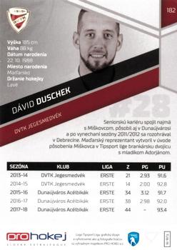 2018-19 SportZoo Tipsport Liga #182 David Duschek Back