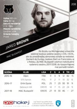 2018-19 SportZoo Tipsport Liga #208 Jared Brown Back