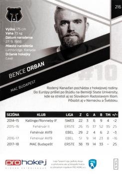 2018-19 SportZoo Tipsport Liga #216 Brance Orban Back