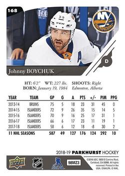2018-19 Parkhurst #168 Johnny Boychuk Back