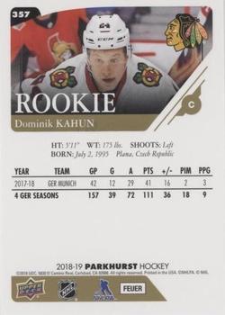 2018-19 Parkhurst #357 Dominik Kahun Back