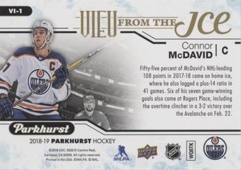 2018-19 Parkhurst - View From the Ice #VI-1 Connor McDavid Back