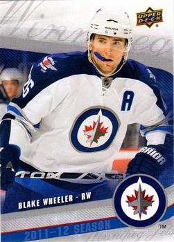 2011-12 Upper Deck Winnipeg Jets #3 Blake Wheeler Front