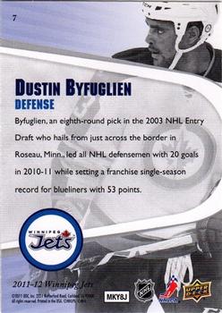 2011-12 Upper Deck Winnipeg Jets #7 Dustin Byfuglien Back