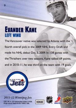 2011-12 Upper Deck Winnipeg Jets #9 Evander Kane Back