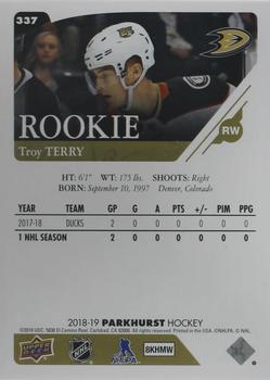 2018-19 Parkhurst - Gold (e-Pack Version) #337 Troy Terry Back