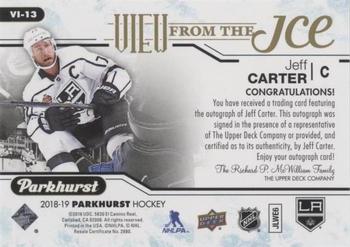 2018-19 Parkhurst - View From the Ice Signatures #VI-13 Jeff Carter Back