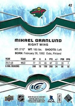 2018-19 Upper Deck Ice #42 Mikael Granlund Back