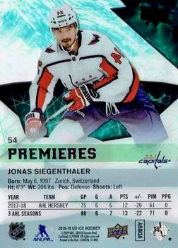 2018-19 Upper Deck Ice #54 Jonas Siegenthaler Back