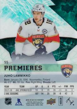 2018-19 Upper Deck Ice #55 Juho Lammikko Back