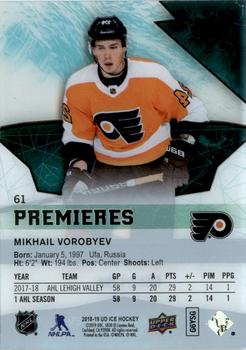 2018-19 Upper Deck Ice #61 Mikhail Vorobyev Back