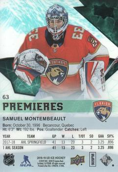 2018-19 Upper Deck Ice #63 Samuel Montembeault Back