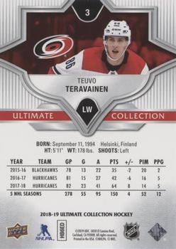 2018-19 Upper Deck Ultimate Collection #3 Teuvo Teravainen Back