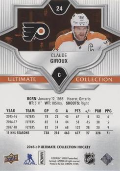 2018-19 Upper Deck Ultimate Collection #24 Claude Giroux Back