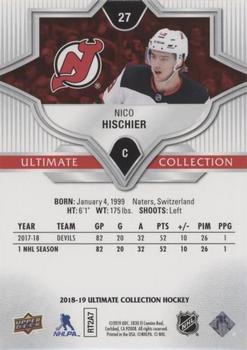 2018-19 Upper Deck Ultimate Collection #27 Nico Hischier Back