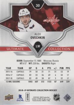 2018-19 Upper Deck Ultimate Collection #30 Alexander Ovechkin Back