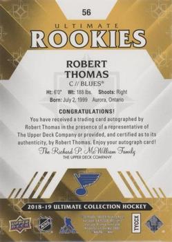 2018-19 Upper Deck Ultimate Collection #56 Robert Thomas Back