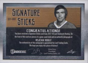 2017-18 Leaf Stickwork - Signature Sticks Autograph - Gold #SST-RH1 Rejean Houle Back