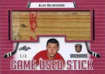 2017-18 Leaf Stickwork - Game-Used Stick - Red #GS-02 Alex Delvecchio Front