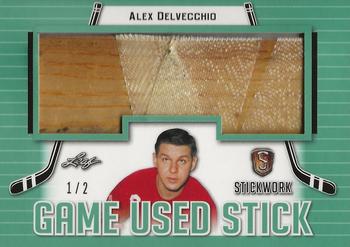 2017-18 Leaf Stickwork - Game-Used Stick - Emerald #GS-02 Alex Delvecchio Front