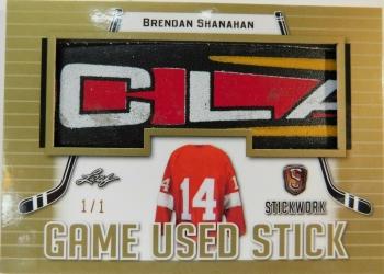 2017-18 Leaf Stickwork - Game-Used Stick - Gold #GS-13 Brendan Shanahan Front