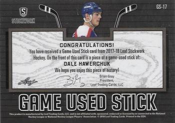 2017-18 Leaf Stickwork - Game-Used Stick - Gold #GS-17 Dale Hawerchuk Back